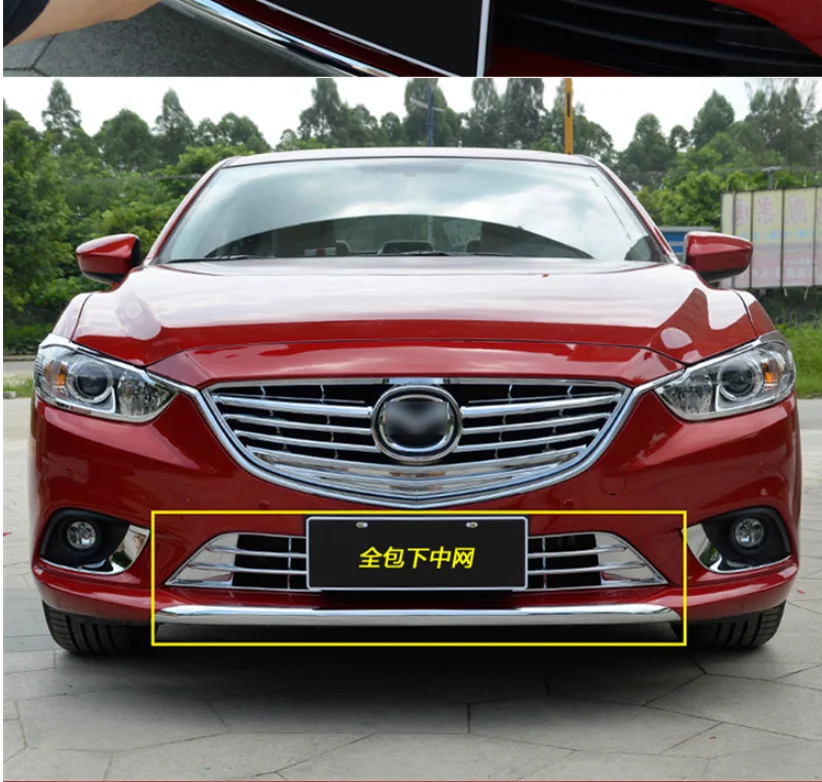 1 шт. для Mazda 6 M6 Atenza ABS Хром Передняя головка верхняя Центральная решетка Вокруг отделки декоративное покрытие для стайлинга автомобилей