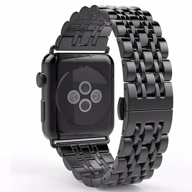 Роскошный ремешок-цепочка из нержавеющей стали для Apple Watch серии 44 мм 5 4 2 ремешок iwatch 3 браслет из нержавеющей стали 38 мм 42 мм с адаптером