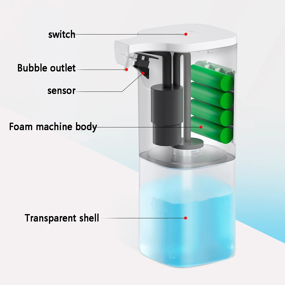 350 мл Бесконтактный пены мыло инфракрасный дозатор датчик движения полностью автоматический ванная комната отель Водонепроницаемый Жидкий Смарт ABS кухня