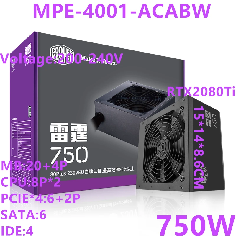 ^*Best Offers New PSU For Cooler Master Brand ATX 80plus EU Non Module Game Mute Power Supply 750W/700W/650W/600W Power Supply MPE-4001-ACABW