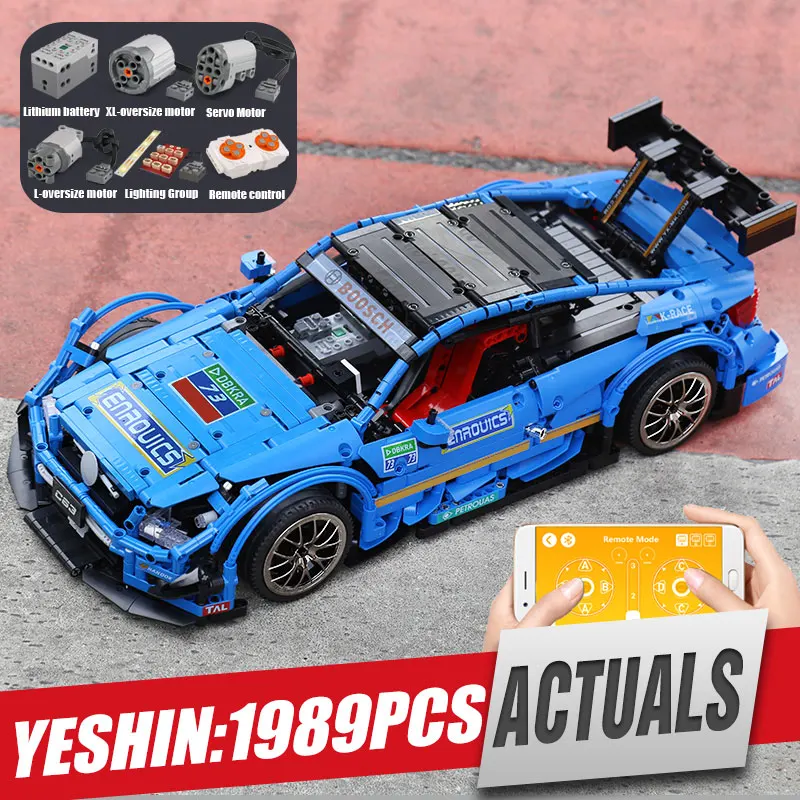 

Yeshin 20005 DHL Technic Series Compatible With MOC-6687 Blue Speed Car Set Building Blocks Bricks App Control RC Cars Model