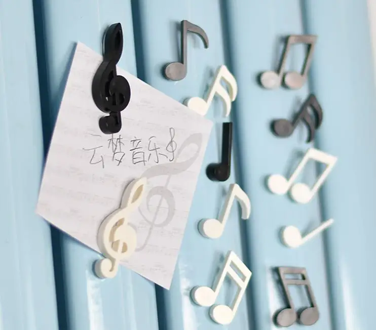 6 шт. музыкальные ноты дизайн магнитные наклейки на Холодильник Сообщение Магнит для доски дома Кухня украшения