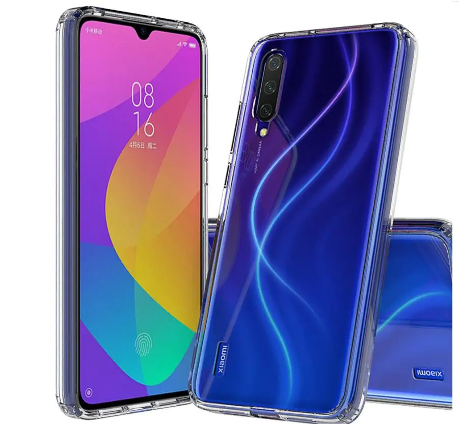100 шт./лот прозрачные акриловые+ ТПУ чехол крышка для Xiaomi CC9E A3 CC9 A3Lite A2Lite Redmi 6Pro Redmi K20 K20Pro Xiaomi 9T