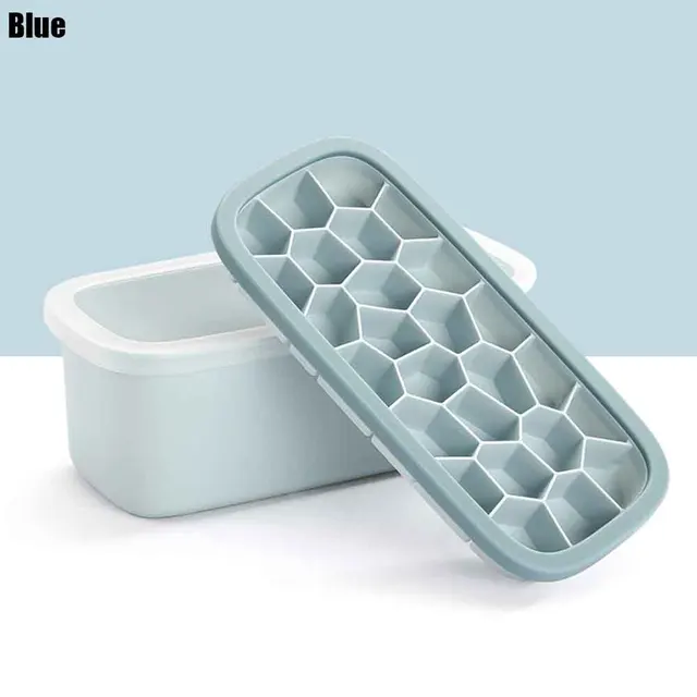 Silicone Ice Mold with Lid and Cover Blue Orange PP Ice Cube Box Container  Large Capacity 1800ml for Freezer Fridge Easy Release - AliExpress