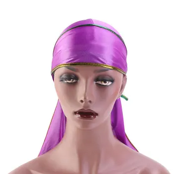 

Colorful Sparkly Turban Bandanas 50*100Cm Bandanas Long Tail Straps Head Band Wave Caps Rags Hat High Quality Hair Accessories