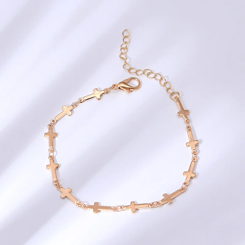 Kleine Kreuz Armbänder & Armreifen für Frauen 2 Farbe Valentinstag Einfache Stil Charme Schmuck – Detail 3