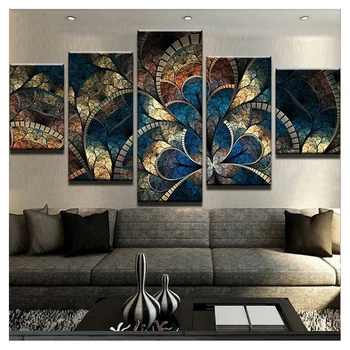 

pintura de diamantes diy 5 paneles de flores de fantasía para la decoración del hogar de la sala de estar 5d Kit de punto de cru