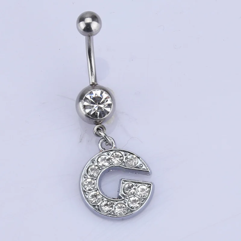 Belly Button Piercing Jewelry 1/2PCS Letter Navel Earring Body Piercings