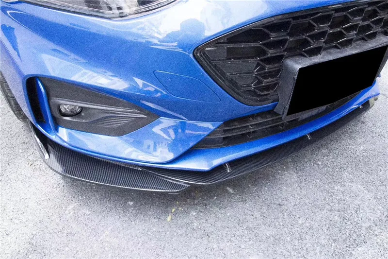 Автомобильные аксессуары для Ford NEW Focus Черный углеродного волокна вид автомобиля передний бампер для губ разветвитель тела комплект спойлер, диффузор спойлер