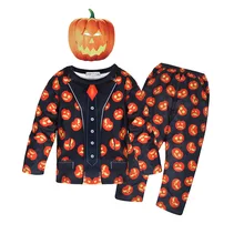 Детская одежда на Хеллоуин костюмная маска косплей комплекты детская одежда для мальчиков приведение в виде тыквы детские пижамы От 3 до 8 лет 61904