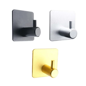 

4 Pcs Self Adhesive Hooks Kitchen Wall Door Hook Clothes Coat Bag Key Hanger Bathroom Towel Holder Storage Rack Aluminum