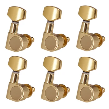 

6x Replace Guitar Machine Heads Knobs Guitar String Tuning Pegs Machine Head Tuners 6R for Acoustic, Electric Guitar (Gold)