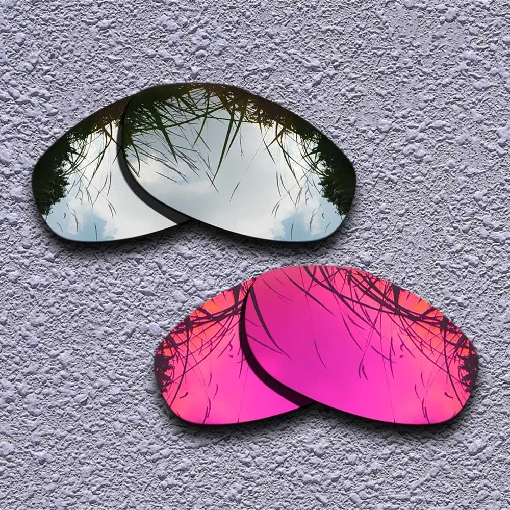 2 пары поляризованных сменных линз для солнцезащитных очков Oakley Tightrope-несколько вариантов - Цвет линз: Silver-Purple Red