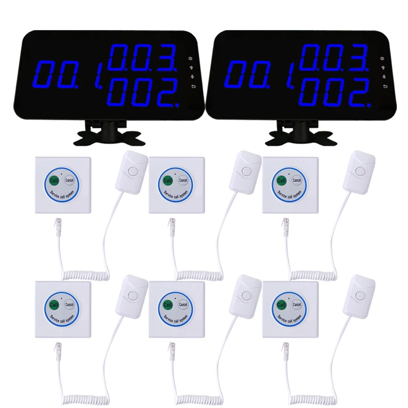 

433.92MHZ Wireless Nurse Call System For 2PCS Receiver Display and 6PCS Transmitter Button Widely Used In Hotspital