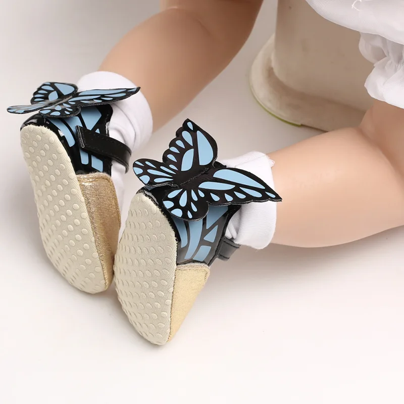 Весенние модные детские кроссовки для малышей; Повседневная обувь для девочек; милые Нескользящие кроссовки принцессы с бабочками для малышей; детская обувь