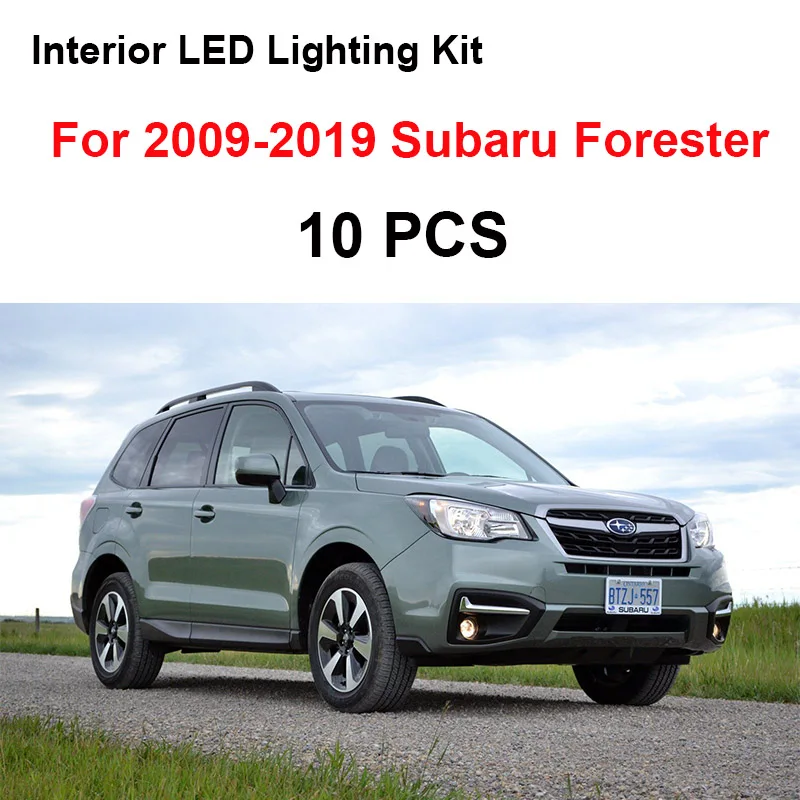 Белый автомобильный светильник без ошибок, светодиодный светильник для салона Subaru Legacy Forester 2000 - Испускаемый цвет: 09-19 Forester-10pcs