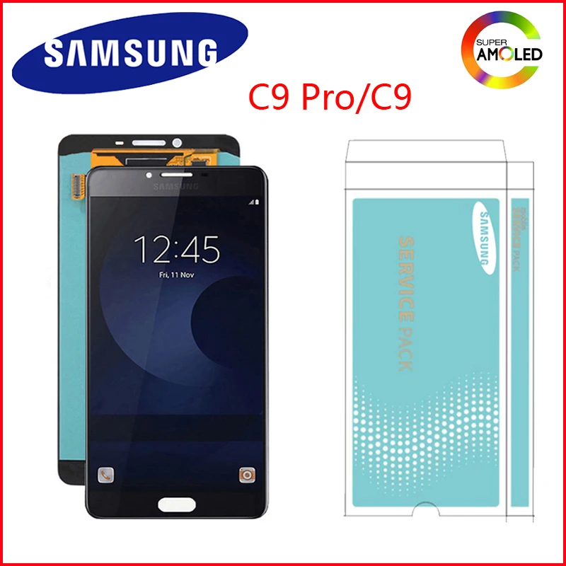 

ORIGINAL 6.0" AMOLED LCD Display for SAMSUNG Galaxy C9 Pro LCD Display C9000 C9 LCD Touch Screen Digitizer Replacement Parts