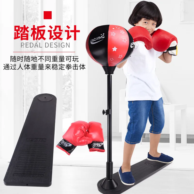 

Outen Children Vertical Type Boxing Ball Boxing Gloves Set Combination Children Sports Toy Inflatable Large Boxing Sandbag