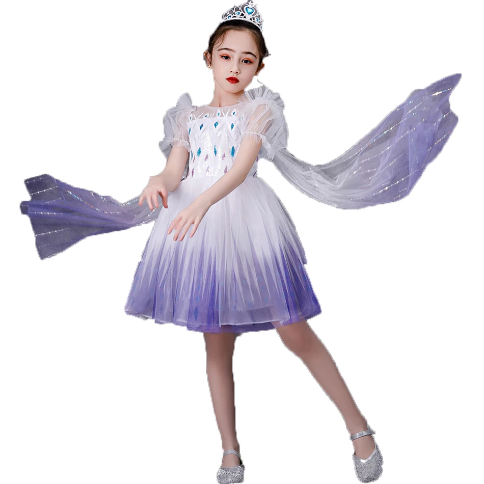 

Elsa Dress for Girls Cosplay Snow Queen Elza Costume Princess Dresses Kids Disguise Children 2020 Summer Birthday Party Clothes