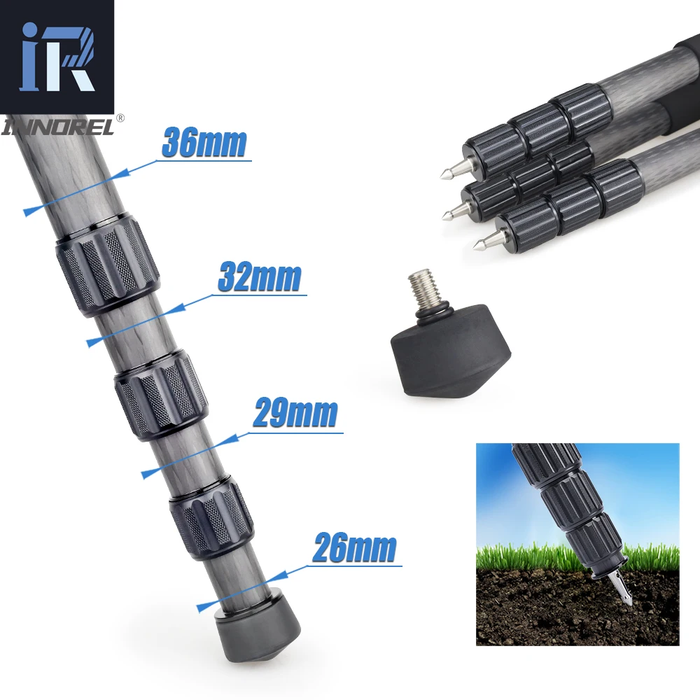 LT364C Professional 10 Layers Carbon Fiber Tripod Heavy-Duty Telephoto Lens Load 35kg for Nikon Canon DSLR Digital Camera Video