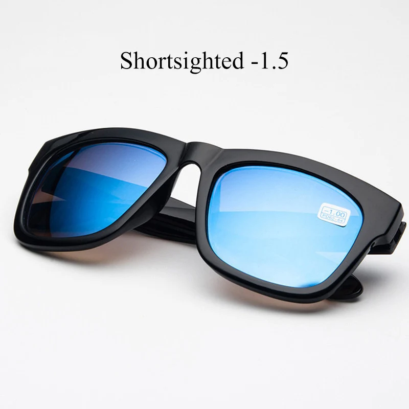 IBOODE Square Finished Sun Myopia Glasses For Women Men Nearsighted Eyeglasses Female Male Shortsighted Eyewear Spectacles - Цвет оправы: Myopia 1.5