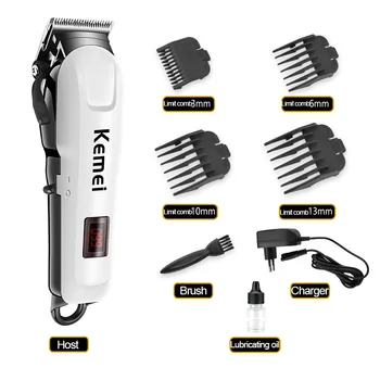 

Kemei KM-809A Professional Men's Rechargeable Hair Clipper LCD Wireless Electric Shaver Styling Tool Carbon Steel Cutting Head