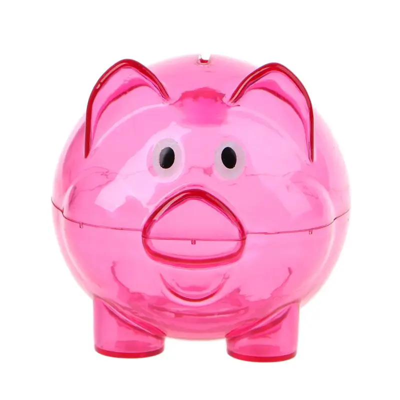 

Lovely Plastic Clear Piggy Bank Coin Money Cash Openable Saving Box Kid Pig Gift DXAF