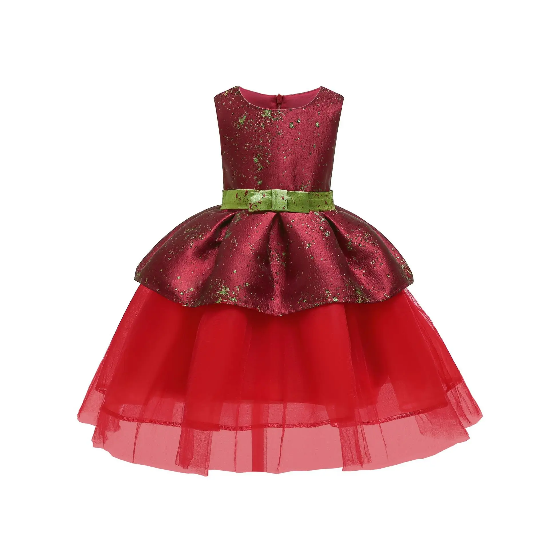 

Girls Dress INS Children Shirt Starry Jacquard Mesh Children's Dress Princess Dress