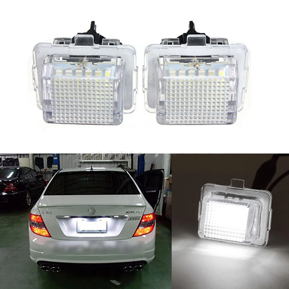 2 шт. SMD светильник для номерного знака, комплект для Mercedes W204 W212 C207 C216 W221, автомобильные фары для номерного знака, внешние аксессуары