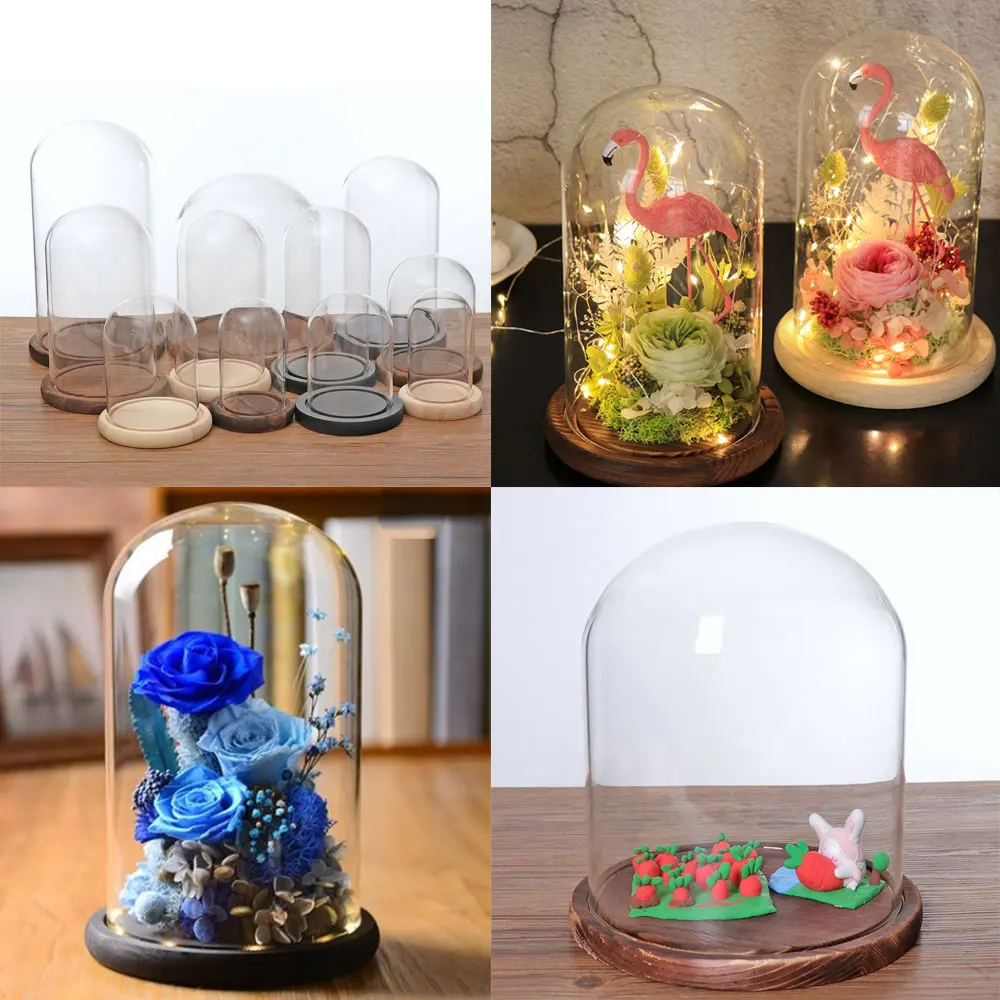 Clear Glass Cover Landscape Vase Terrarium Container Flower Holder Dome for Xmas Wedding Home Decoration