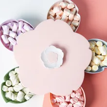 Вращающаяся коробка для закусок, цветочный дизайн, коробка для хранения конфет, еды, органайзер для ювелирных изделий, для улучшения дома, полезные инструменты, Прямая поставка