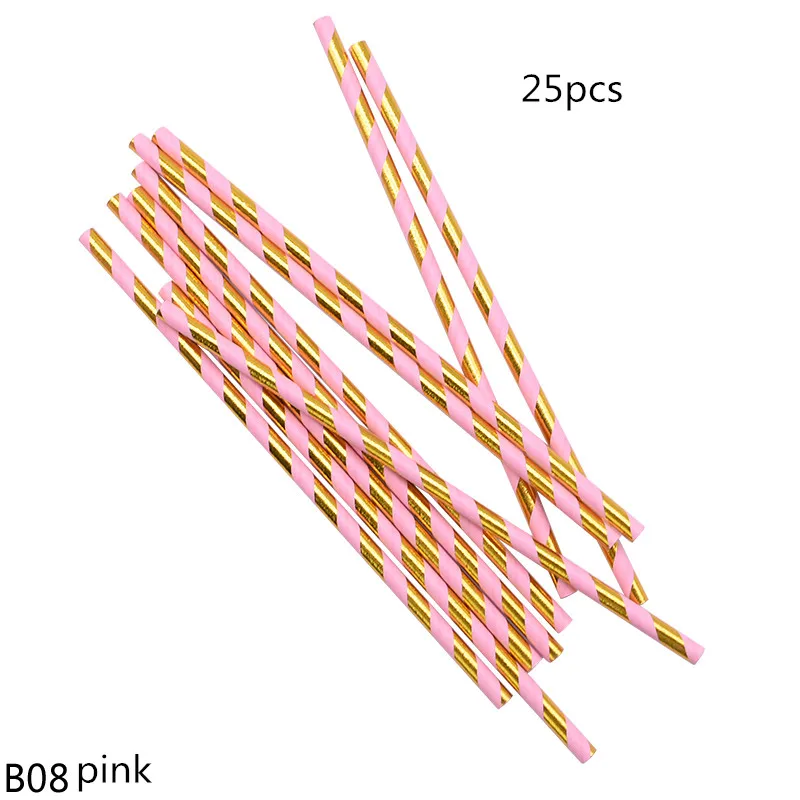 B08 pink Синий Розовый с днем рождения посуда одноразовый Бумажный стаканчик полотенце детский душ декор нож вилка ложка палочки для еды - Цвет: B08 pink