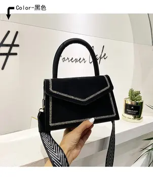 

Bag Female New Style 2020 Europe and America Vintage Shoulder Bag Versatile Shoulder Handbag Wide Straps WOMEN'S Bag Fashion