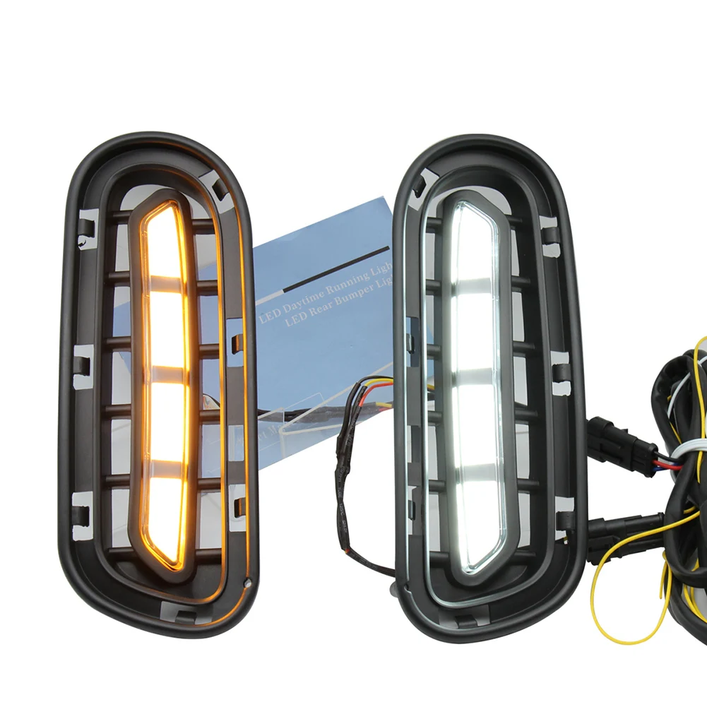 2 pcs/pair Car LED 2 Color Daytime Running Light for 18-20 Kia Stinger Lamp Auto Vehicle Accessories TD326