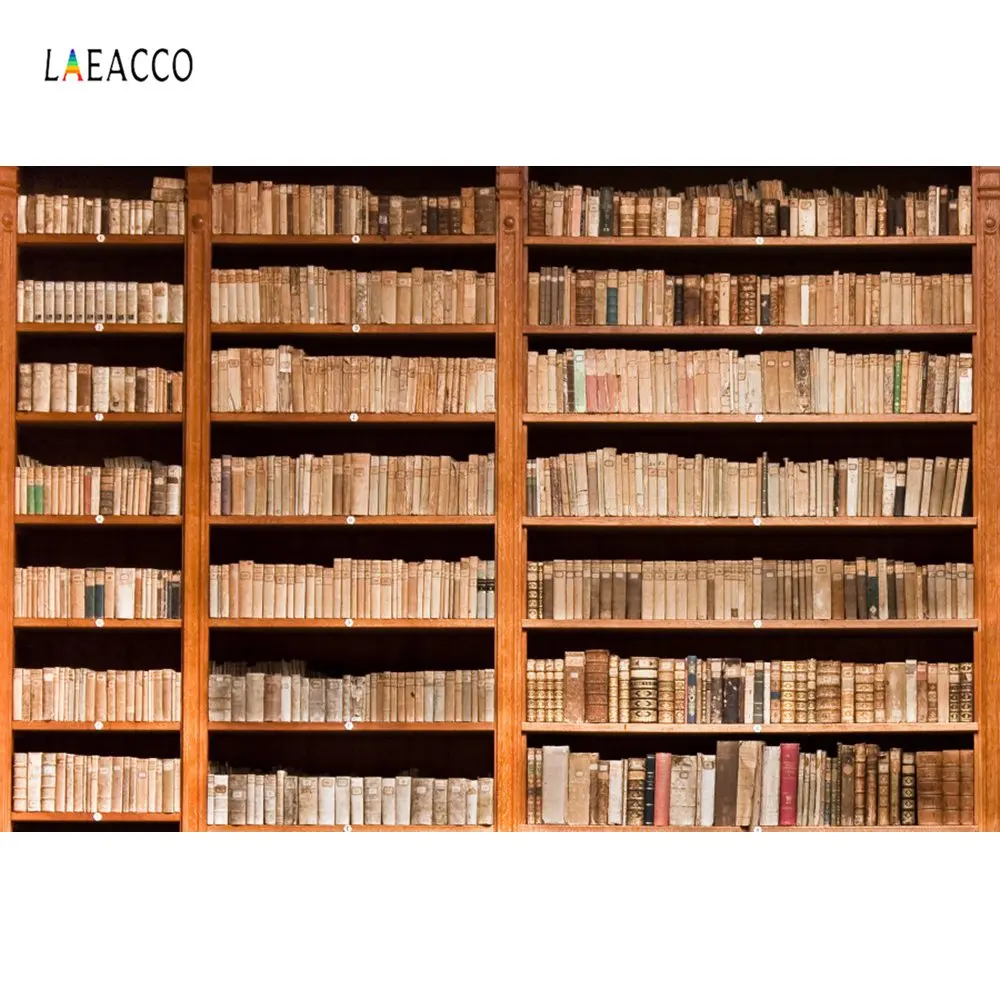 Laeacco Library старая деревянная книжная полка книги для изучения интерьера ребенка фотографические фоны фото фоны фотосессия Фотостудия