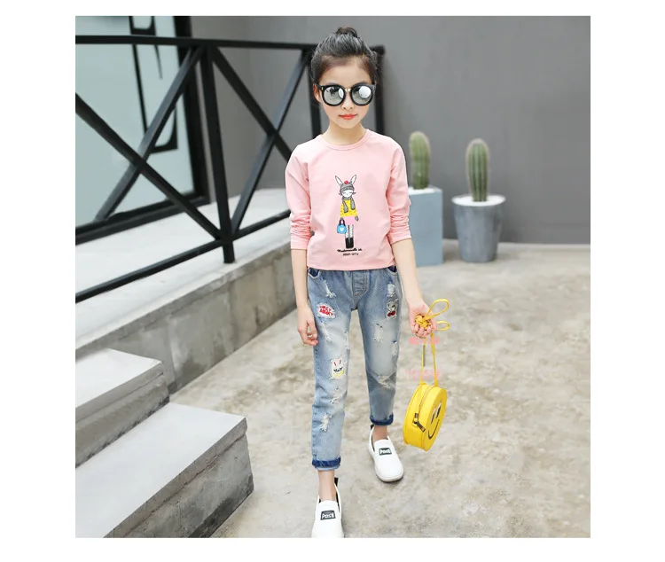 High Quality Children Ripped Hole Casual Jeans Pants New Spring Autumn Kids Broken Denim Trousers For Baby Boy Girl 3-10T