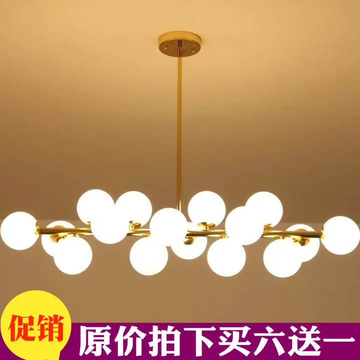 

Europe Toggery Magic Bean Restaurant A Chandelier Concise A Living Room Office Club Reception Glass Strip Golden A Chandelier