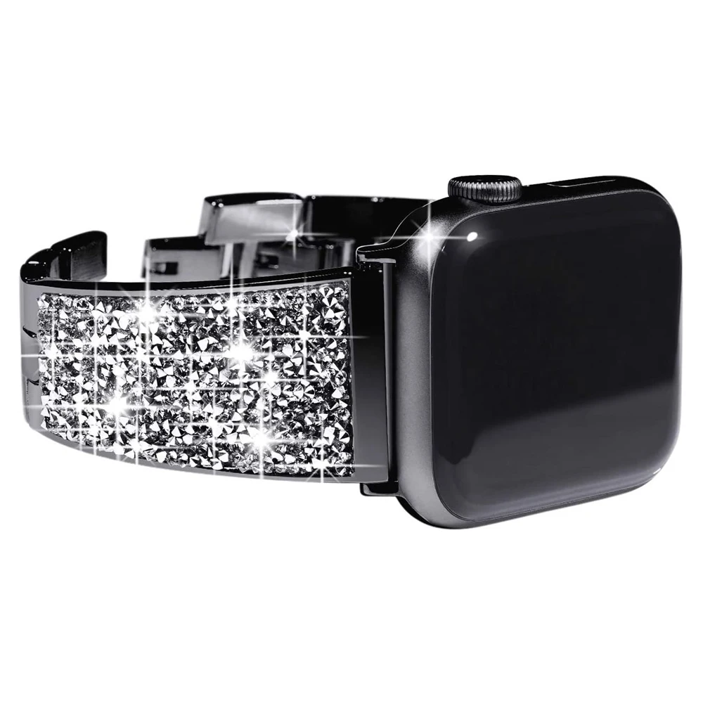 

Watchband for Apple Watch 41mm 45mm Band 3 38mm 40mm Women Bling Bracelet for iWatch Band 44mm 42mm Series 6 SE 4/5 Strap Metal
