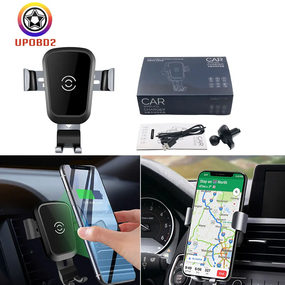 

Qi Wireless Charger Car Phone Holder Gravity Sensor Car Air Outlet For iPhone X / XS For Samsung For Xiaomi Automatic Car Phon