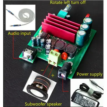 

Tpa3116D2 Subwoofer Digital Power Amplifier Board Tpa3116 Amplifiers 100W Audio Module Ne5532 Op Amp 8-25V