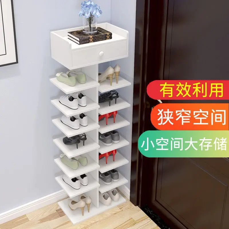 

2021 Fishbone shoe rack small solid wood corner triangle corner shoe cabinet home entrance stairs outside