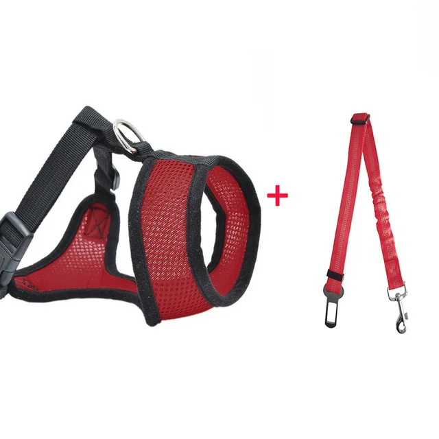 Pet Dog Chest Breathable Harness Nylon Mesh Vest Set For Dogs Puppy Adjustable Soft Collar Cat Strap Leash | Дом и сад