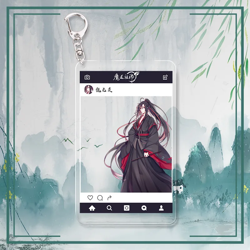 1 Мультфильм аниме брелок Lan Wangji Wu Wuxian FATE Xie Lian Hua Cheng кошмар Милый Забавный акриловый кулон модный персонализированный подарок - Цвет: 1