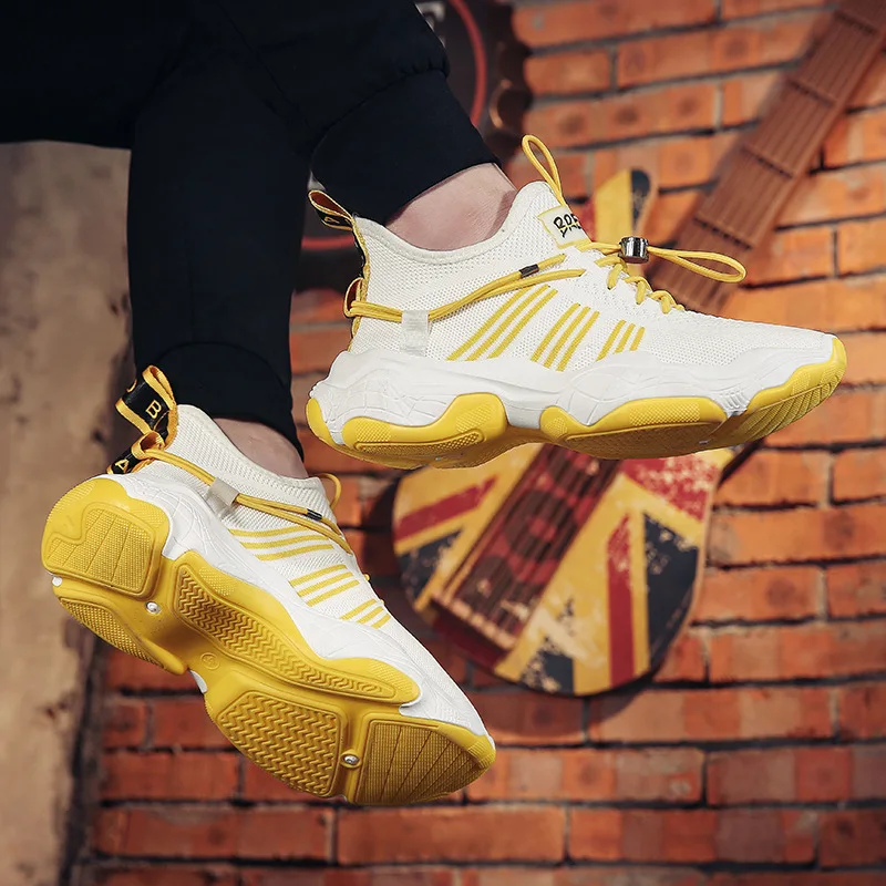 

INS Super Fire Shoe Men's Mesh Athletic Shoes 2019 New Style Dad Shoes Fly Netting Red Tide Shoes MEN'S SHOES