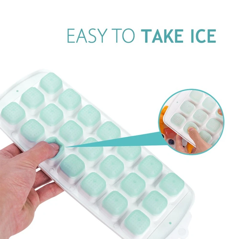 Лотки для льда 3 упаковки гибкие силиконовые лотки для льда с влагостойкими крышками Легкие лотки для льда сделать 63 блока льда, BPA бесплатно