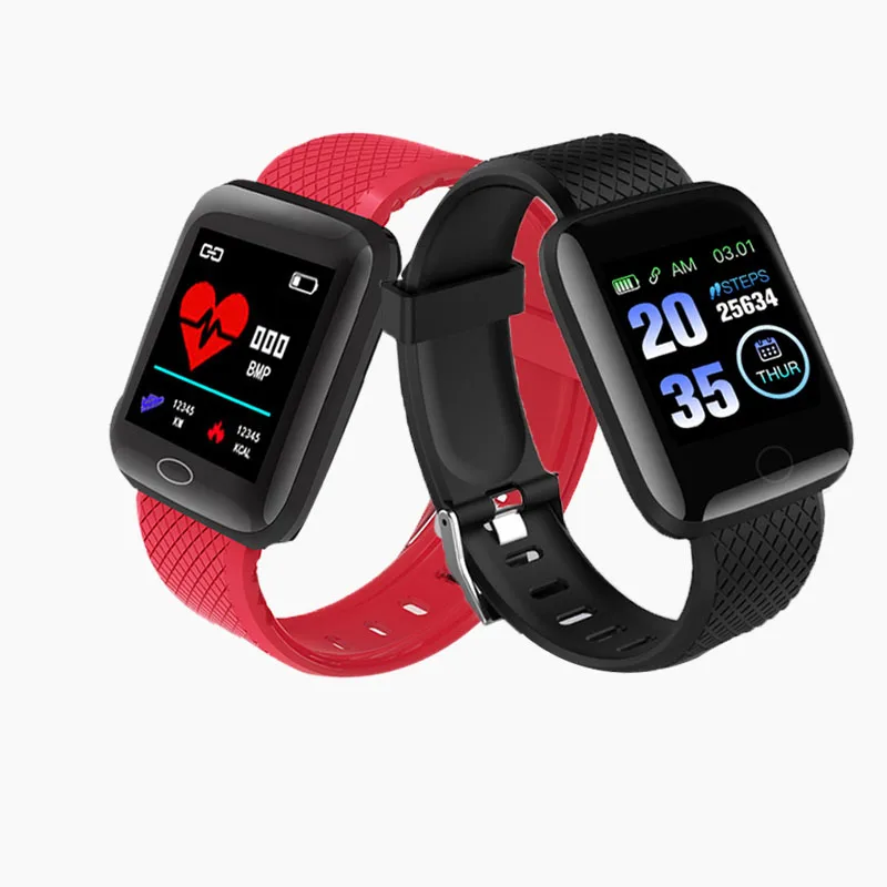 

116 Plus Smart Watches Wristband Sports Fitness Blood Pressure Heart Rate Call Message Reminder Pedometer IP67 Waterproof