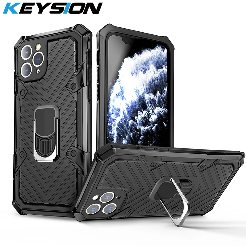 Ударопрочный чехол KEYSION для iPhone 12 Pro Max с кольцом и подставкой задняя крышка mini 11 SE