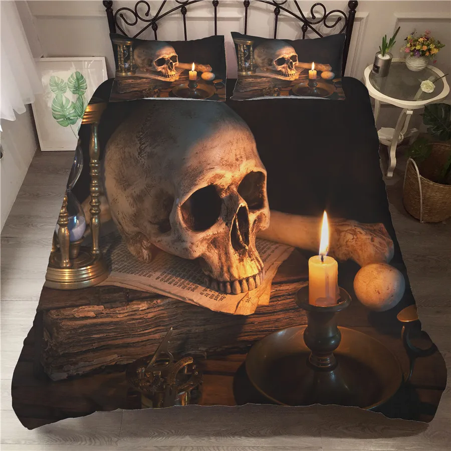 

A Bedding Set 3D Printed Duvet Cover Bed Set Skull Cranium Home Textiles for Adults Bedclothes with Pillowcase #KL21