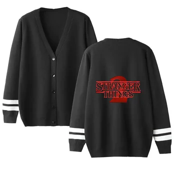 

Stranger Things v-neck Cardigan Sweater men/women Hot Fashion Casual Sweater stranger things Cardigan Sweater Black casual tops