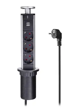

Pop-up Socket Hidden Retractable Outlet with USB interface 3500W Power 2m for Kitchen Office Desk Conference Counter